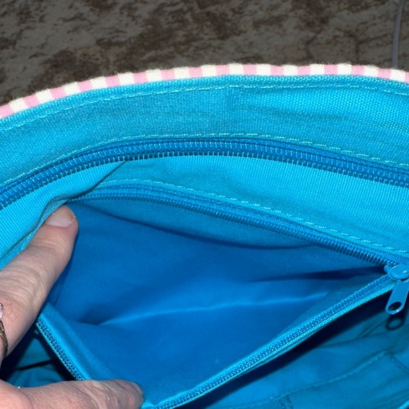 Braciano Pink and Teal Striped Bag - Picture 5 of 13